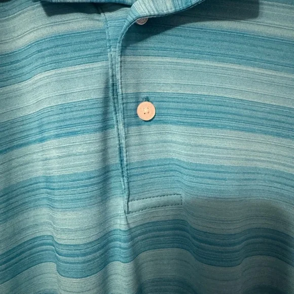 George Men's Teal Striped Polo Shirt - Picture 5 of 7